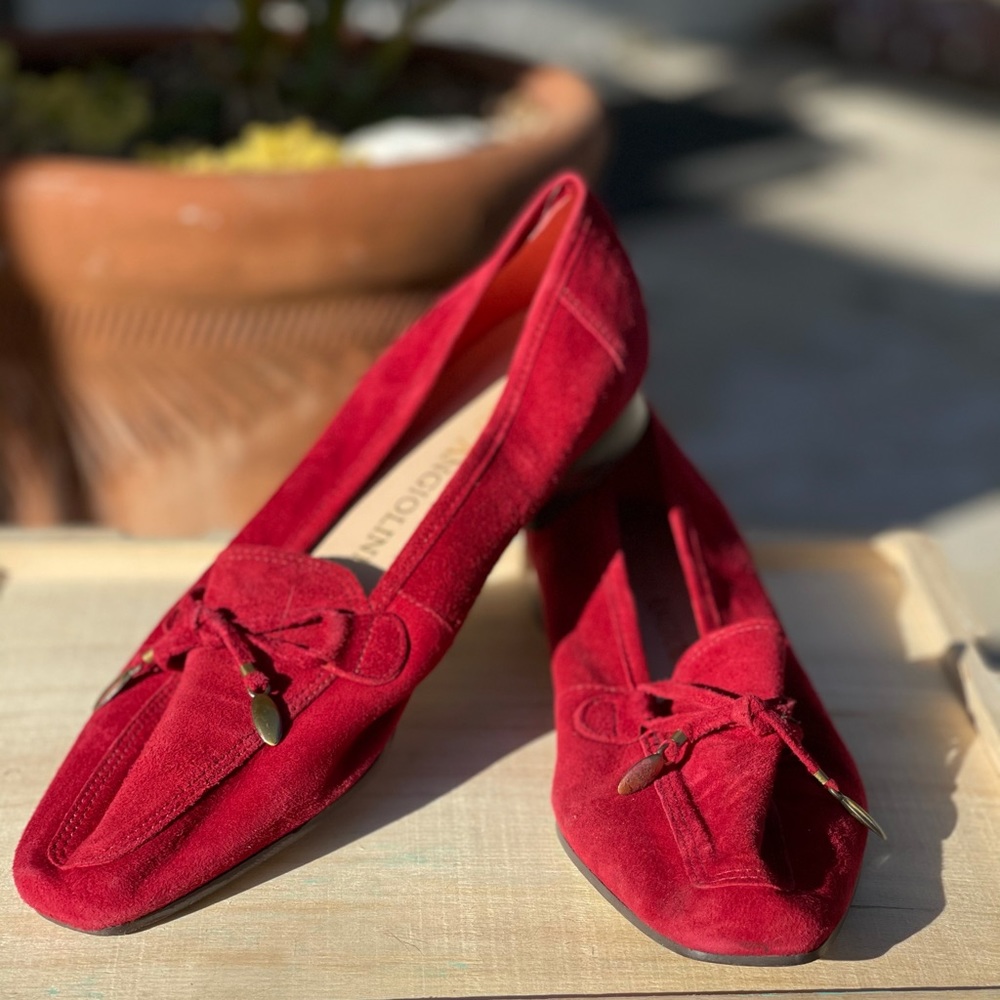 Enzo Angiolini Red Suede Loafers